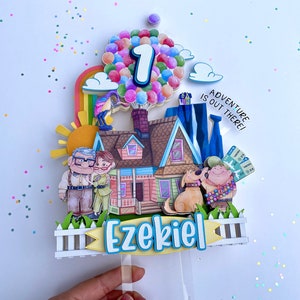 UP Cake Topper Baby First Birthday Decor Cross My Heart