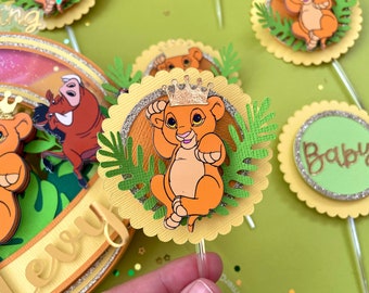 Baby Shower Cupcake Topper Lion King Simba Party Decor Candy Table
