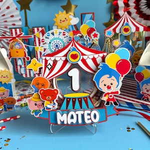 Plim Plim Cake Topper Clown Circus Decor Fast Decoraciones de Fiesta Primer Añito