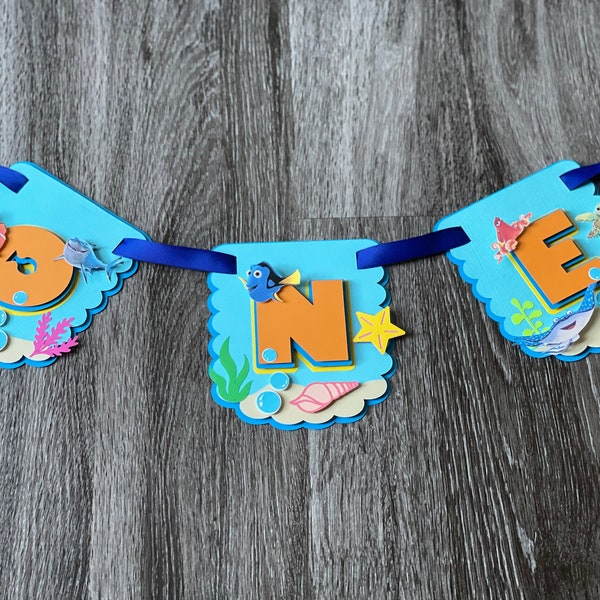 Nemo and Dory Inspired Banner, Nemo Inspired ONE Banner, Under The Sea Banner