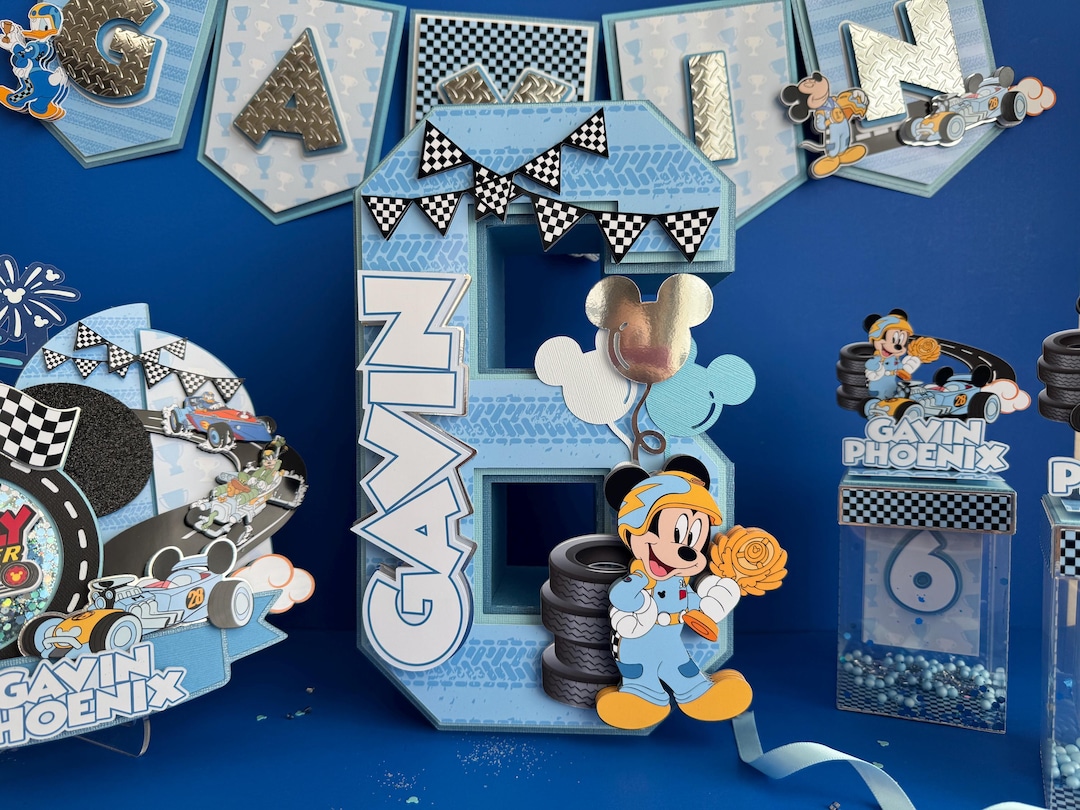 Mickey Mouse Numbers Racers Mickey & the Roadster Racers 3D Number Two Fast Birthday Party Decor ...
