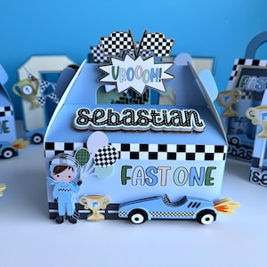 Boîte à pignon rapide pour deux voitures vintage, décoration de fête rapide, cadeau de fête d'anniversaire à thème, boîte à bonbons à 4 vitesses