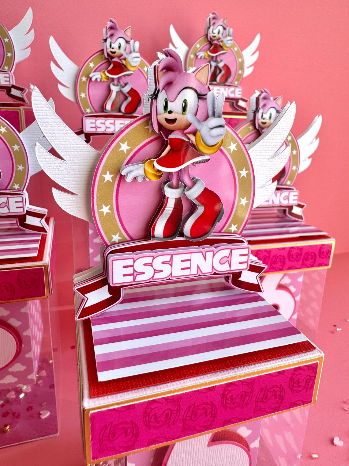 Amy Rose Favor Boxes Hedgehog Candy Box Party Decor Sonic Knuckles ...