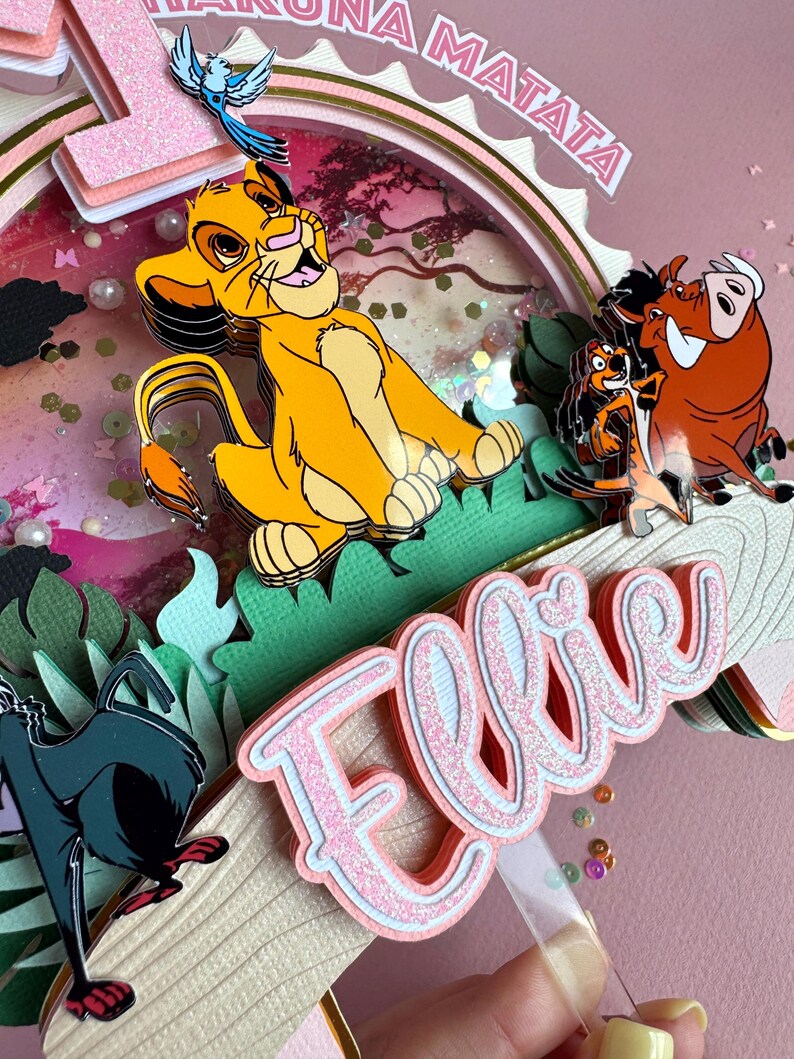 Roi Lion Décoration Gâteau Lion - 25 Pièces Pour Anniversaire Enfant (Topper + Figurines) - Papier Cartonné