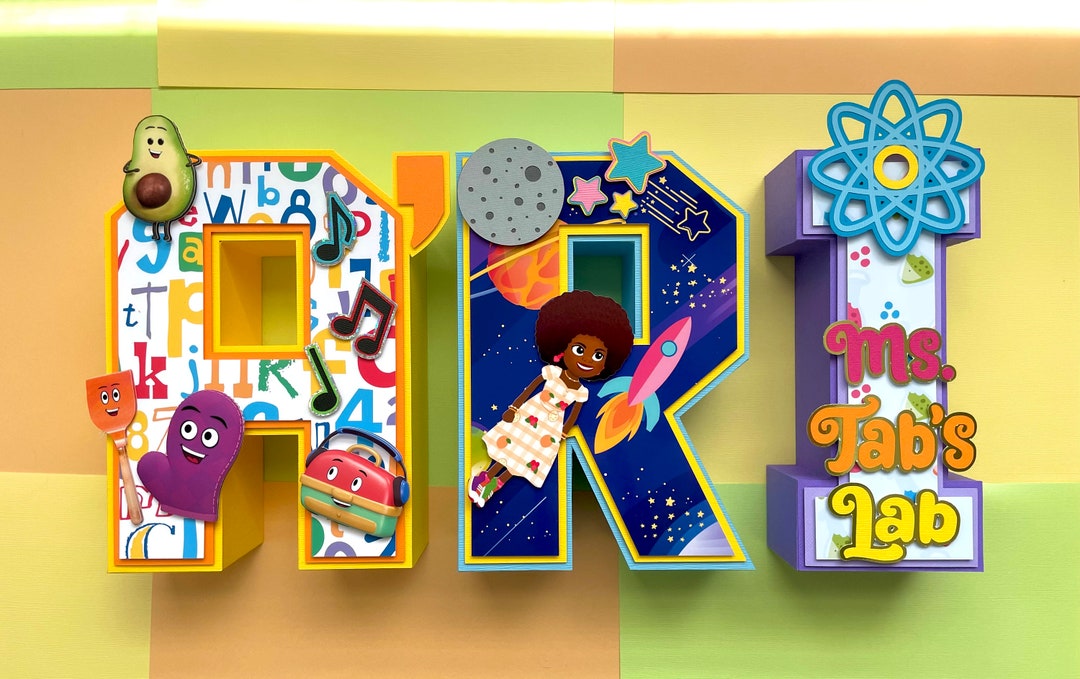 Tab Time 3D Name Letters Party Decor - Etsy