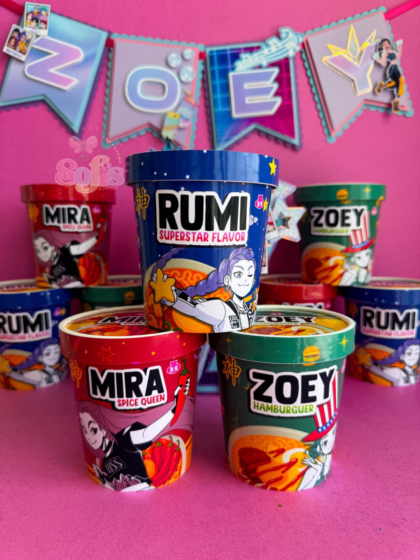 Ramen Favor Cups, Kpop Demon Hunters Party Decor, Saja Boys Birthday
