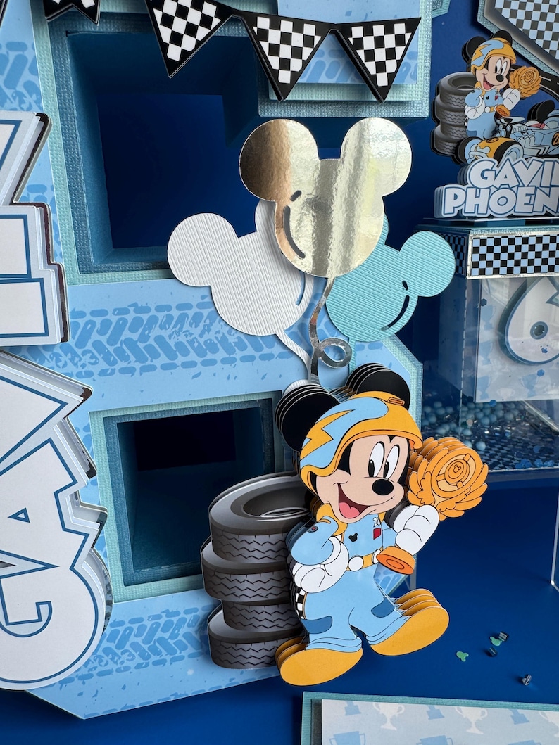 Mickey Racers Flag Mickey & the Roadster Racers 3D Number Two Fast Birthday Party Decor ...