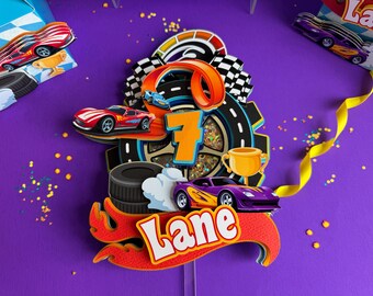 Race Car Cake Topper Two Fast Party Decor Fast One Race Car Themed First Birthday