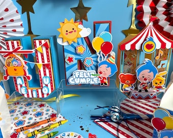 Plim Plim 3D Buchstaben Zirkus Clown Geburtstagsparty Abejita Chiquitita Dekor Grundierung Aënito Candy Bar