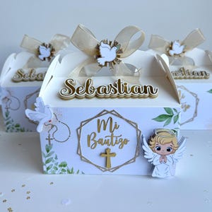 Boîte à pignon de baptême Mi Bautizo, décoration de fête, première communion, cadeau de fête d'anniversaire, boîte à bonbons Mi Primera Comunion
