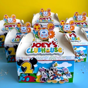 Mickey Mouse Clubhouse Gable Box Oh Toodles Party Decor First Birthday Theme Mickey Friends Minnie Mouse Daisy Donald Duck Goofy Party Favor