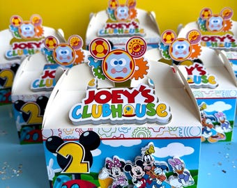 Mickey Mouse Clubhouse Gable Box Oh Toodles Party Decor First Birthday Theme Mickey Friends Minnie Mouse Daisy Donald Duck Goofy Party Favor