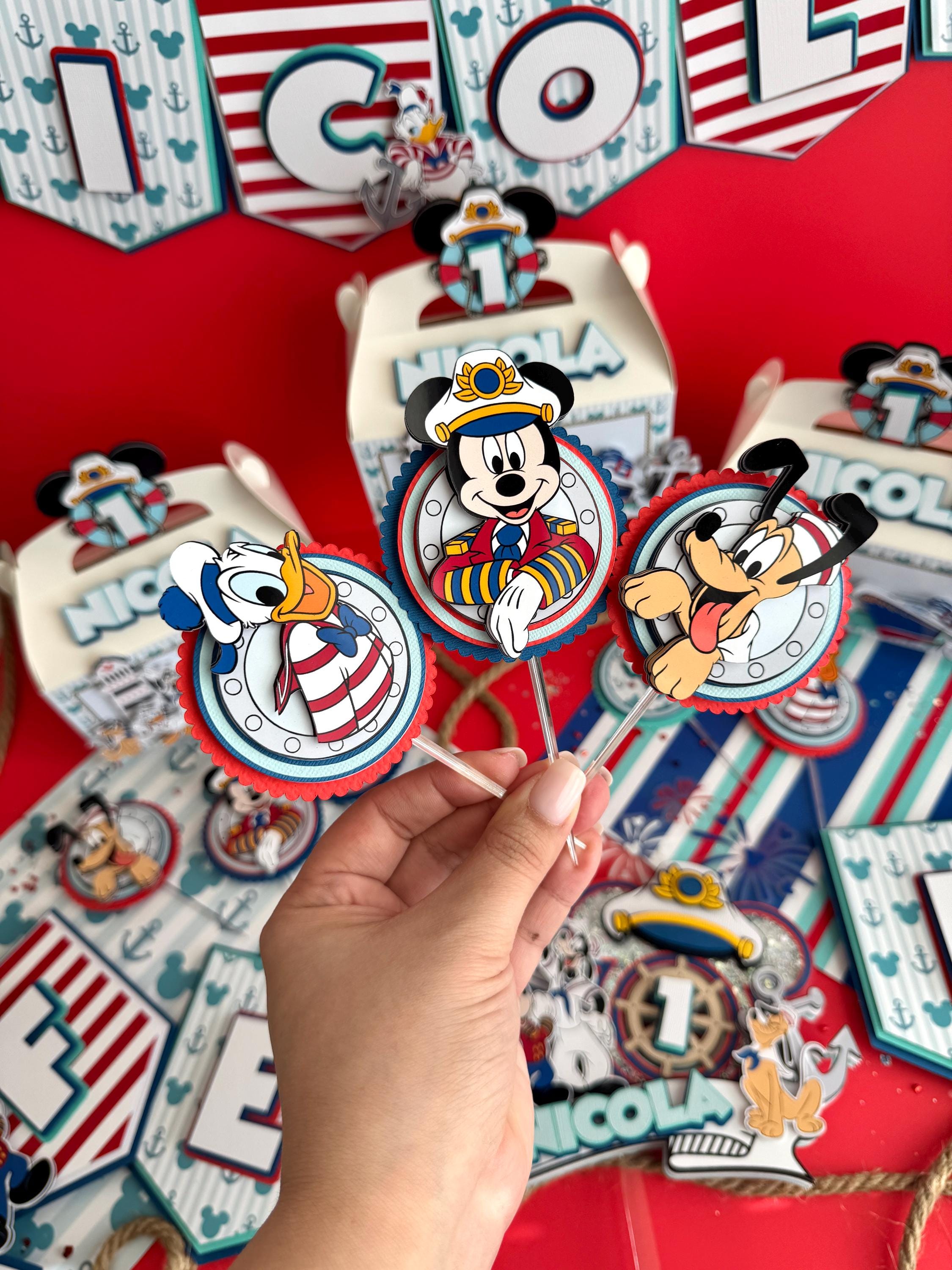 Dekora - Kit Decorazione Cupcake Topolino E Amici - 24 Toppers E Pirottini Di Carta