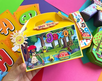 Tab Time Favor Boxes, Party Decor Gable Box