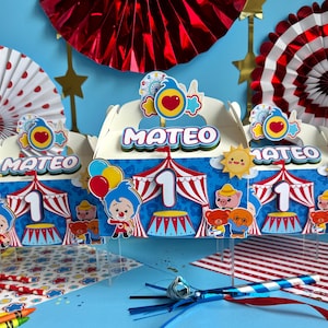 Plim Plim Gable Box Circus Party Decor First Birthday Decoraciones Primer Añito