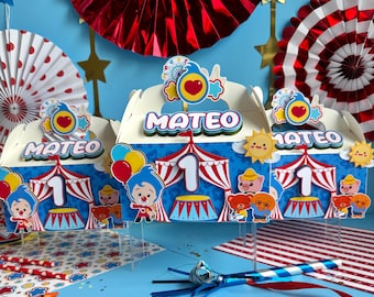 Plim Plim Gable Box Circus Party Decor First Birthday Decoraciones Primer Añito