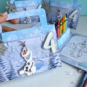 Olaf & Frozen Activity Suitcases Frozen Anna Elsa Olaf Coloring Sheets Birthday Party Decor