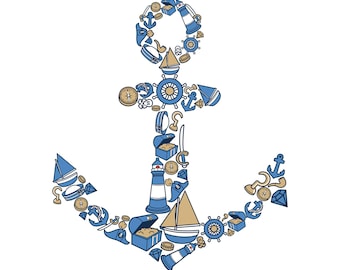 Anchor SVG , Anchor , anchor png, Nautical SVG, Anchor Clipart, Cricut Cut File, tshirt