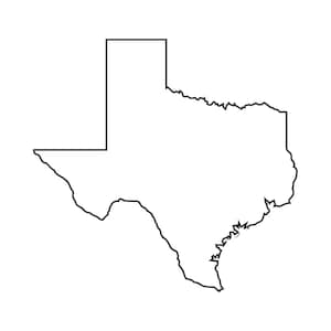 Archivos SVG de contorno de Texas, archivos de corte de Texas, mapa de Texas, archivos vectoriales de Estados Unidos de América, vectores de Texas, imágenes prediseñadas de mapa de Texas