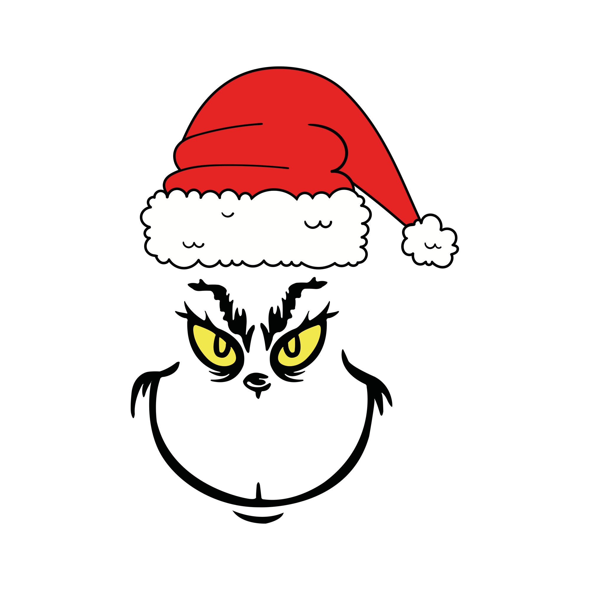grinch face svg, grinch face silhouette, grinch face silhouette