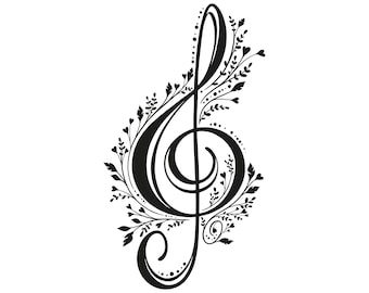 authentic treble clef svg, Instant Digital Download, svg, png, and eps files included.
