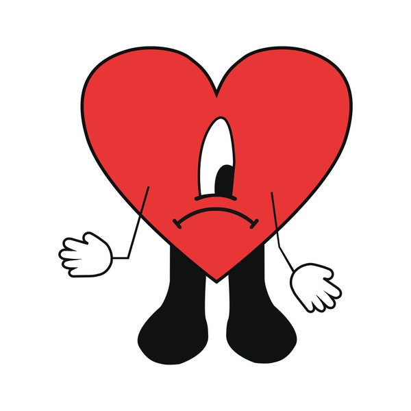 Sad heart svg, Bad Bunny Svg, Png, Un verano sin ti Svg, Baby benito, Clipart Sublimation