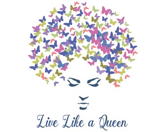 Afro Diva SVG: Black Woman Queen, Melanin Art (Digital Files)