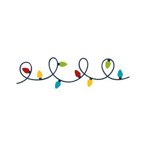 May include: A string of colorful Christmas lights with red, yellow, green, and blue bulbs.