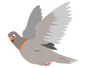 Pigeon Digital Files, Bird Tshirt Design, Bird Drawing Cricut, Hand Drawn Flying Bird, Bird Png Files, Flying Bird Digital Template