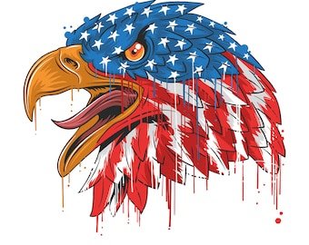 Amerikanischer Adler Flagge SVG - 4. Juli Design (Digitale Dateien)