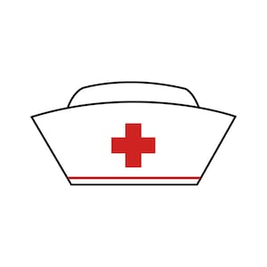 Sjuksköterskehatt SVG: Medicinska omvårdnadsfiler (digital nedladdning)