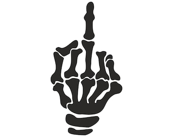 Middle Finger Skeleton Hand Svg: Vector Cut File (PDF, PNG, EPS)