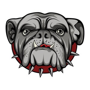 Disegno a sublimazione di un bulldog dei cartoni animati in formato PNG - Clipart di cani divertenti per magliette, tazze, bicchieri - Download di immagini di bulldog stampabili