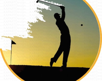 Golf Player svg digital Print, Golfer Silhouette,  Cut File, Download Monogram, Golf Design ,Possibility of output in png, pdf formats
