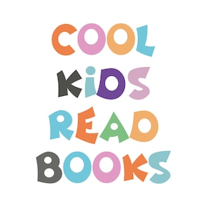 クールな子供が本を読む、引用サインを読む、本好きへのギフト、子供の壁飾り、プレイルームの読書、教室の印刷物、学校の装飾、読書コーナー
