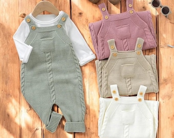 Baby Rompers for Boys & Girls – Solid Sleeveless Knitted Jumpsuit Playsuit for 0-18m | Neutral One-Piece Toddler Clothes