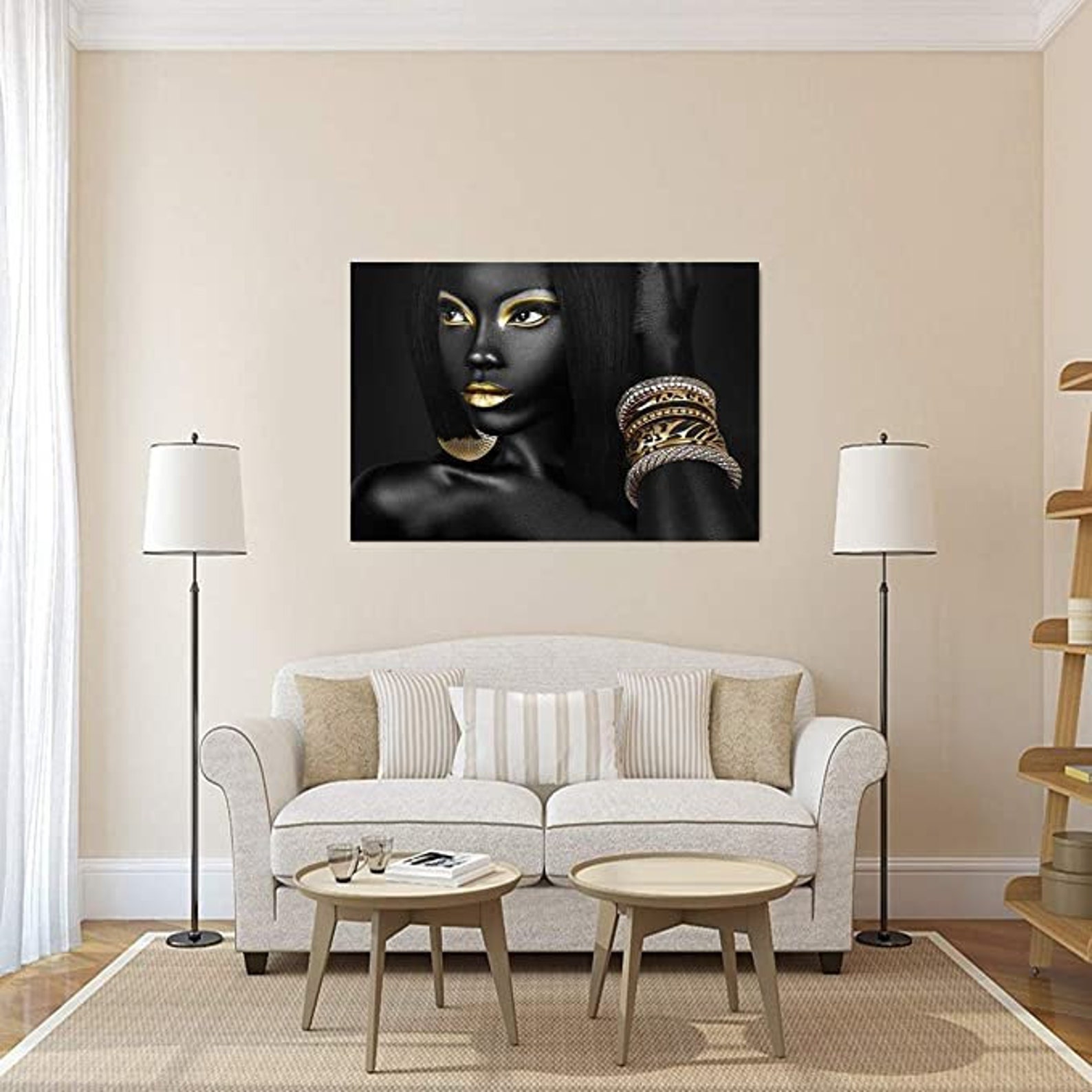 Modern Black Woman painting wall art African American Wall Etsy