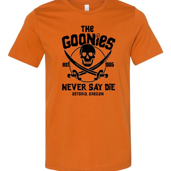 RTS The goonies never say die BLACK screen print TRANSFER