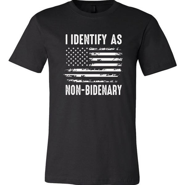 RTS I identify as non Bidenary WHITE screen print TRANSFER