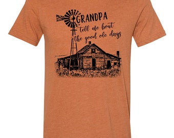 RTS Grandpa tell me bout the good ole days BLACK screen print TRANSFER