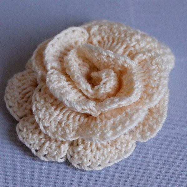 flowers crocheted, rose, chrochet flower, cream, natural