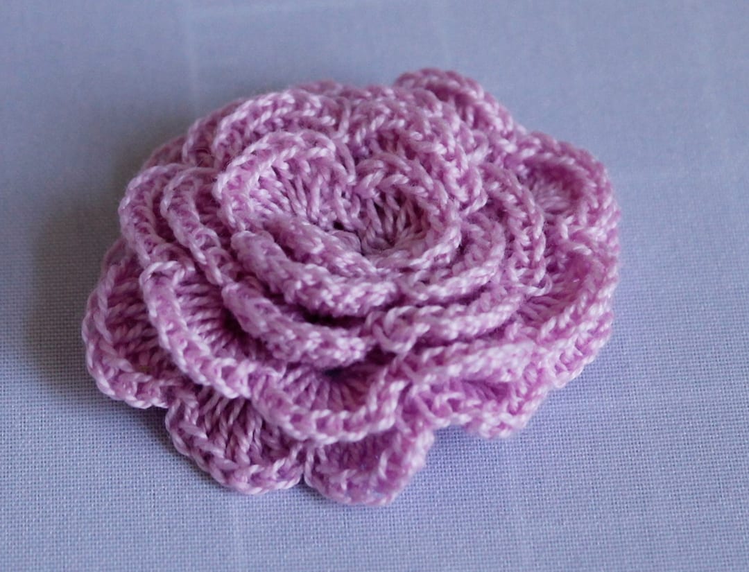 Flowers Crocheted Rose Crochet Flower Violet Etsy