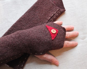 Brown Arm Warmers - Walkloden - Long - Brown - Triangle