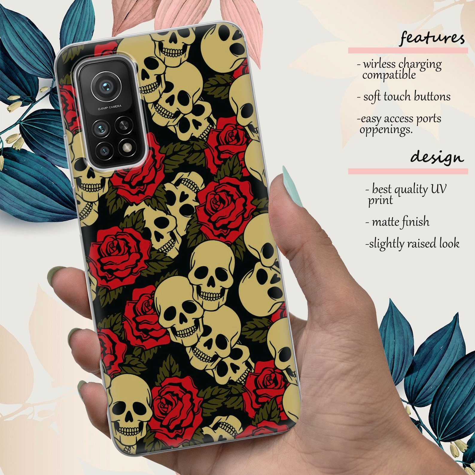 Emo skulls pattern phone case fit for iPhone 12 8 XS XR Etsy