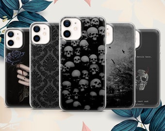 Gothic phone case Goth and Emo cover fit for iPhone 15 Pro Max, 14 Plus, 13, 12, 11, XR, XS & Samsung S24, S23, A15, A53, Pixel 8, 7