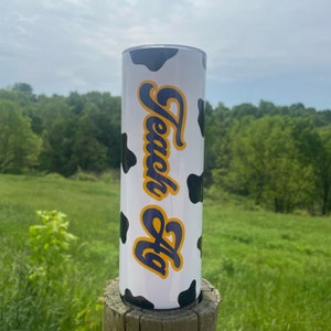 Teach Ag Cow Print Tumbler