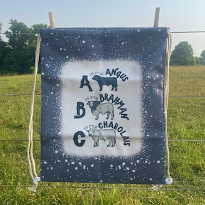 Cattle Breeds Alphabet Drawstring Backpack