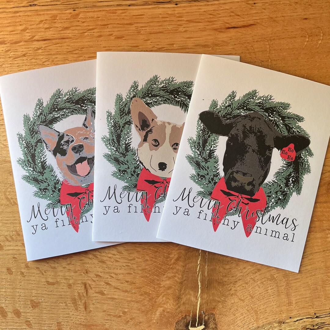 Filthy Animal Christmas Cards - Etsy