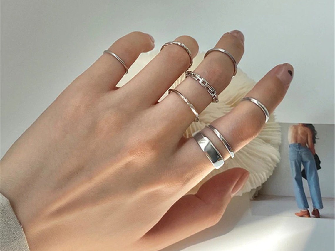 Rings Set For Teens Trendy Rings Set Streetwear Ring Set | Etsy