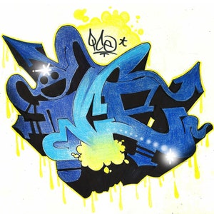 Graffiti Art - Handmade in Italy drawing on paper HD